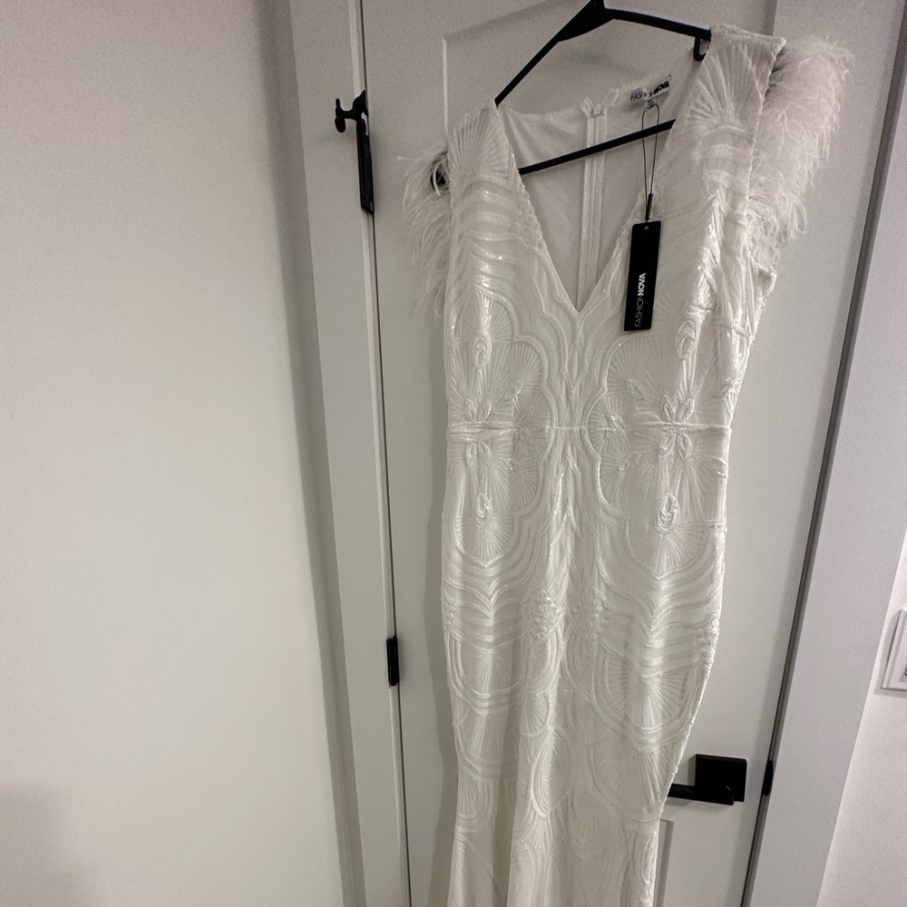 Sequin White Dress